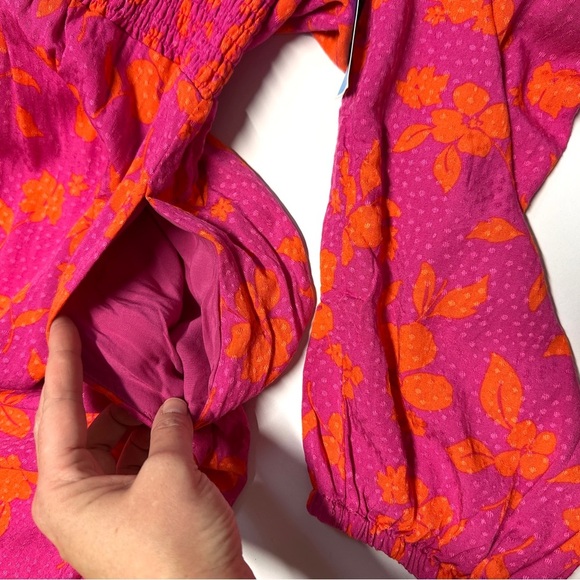 NEW! Draper James RSVP Hot Pink Orange Floral Wrap Top Fit Flare Dress 2X - Picture 4 of 16